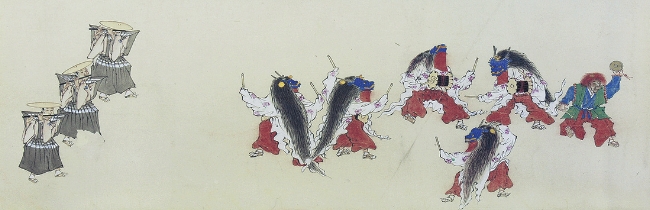 紙本著色 弘前八幡宮祭礼図巻
