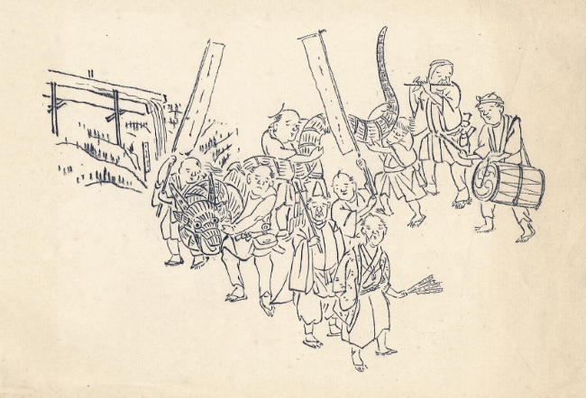 岩木参詣図錦絵