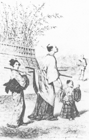 武士とその妻子