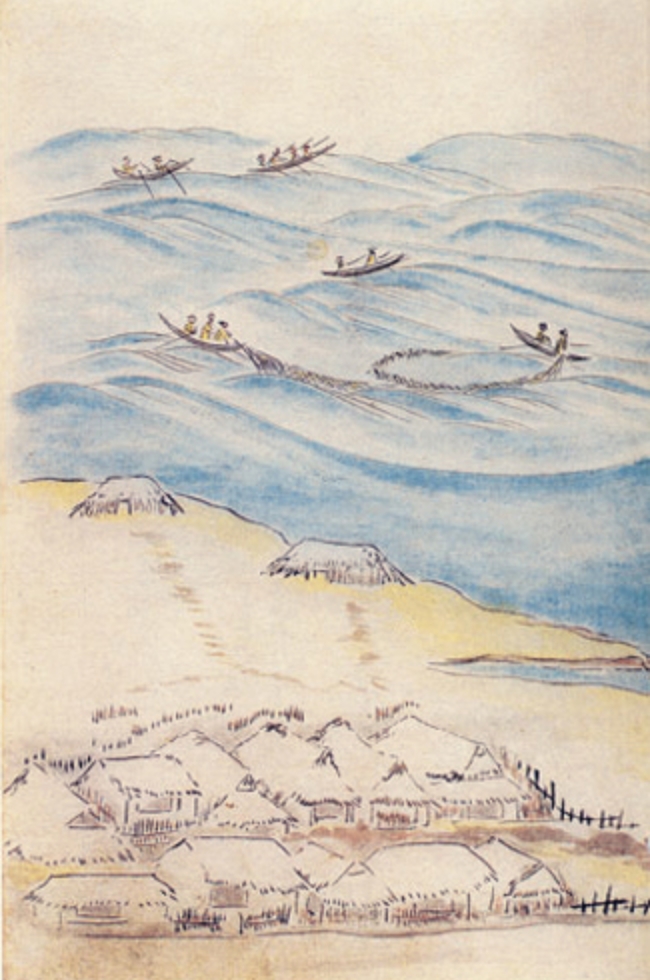 深浦沖のタラ漁